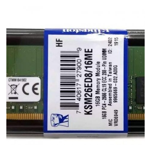 KINGSTON KSM26ED8/16ME 16Gb 2666Mhz DDR4 ECC CL19  UDIMM SERVER RAM