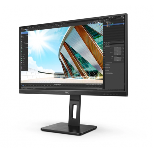 AOC Q27P2Q 27’’ 4ms, 75Hz, Quad HD 2K, IPS Panel, Pivot, Analog, HDMI, DP, Entegre Hoparlörler, Monitör