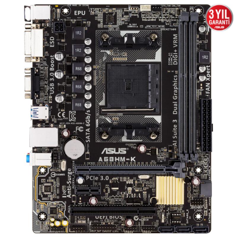 ASUS A68HM-K S/L/V DDR3 D-SUB DVI 1xPCI (FM2)