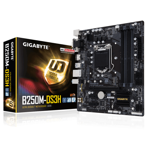 GIGABYTE B250M-DS3H USB3,1 DVI HDMI Gbit LAN LGA1151 6-7.Nesil