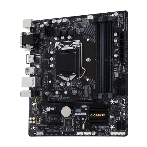 GIGABYTE B250M-DS3H USB3,1 DVI HDMI Gbit LAN LGA1151 6-7.Nesil