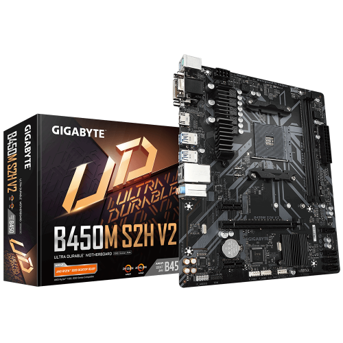 GIGABYTE B450M-S2H V2 DDR4 DVI HDMI D-SUB M.2 AM4