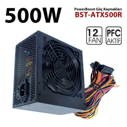 POWERBOOST BST-ATX500R QUARK ACTIVE PFC 500W  GAMING PSU (BOX)