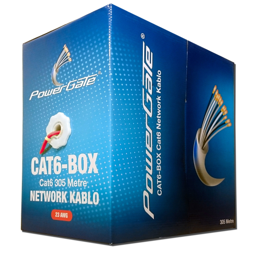 POWERGATE CAT6-BOX 23AWG 0,57mm UTP CAT6 Kablo 305m Kırmızı