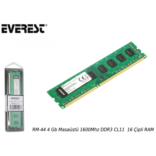 EVEREST RM-44 4Gb 1600Mhz DDR3 16 Chip Desktop RAM %100 Tested