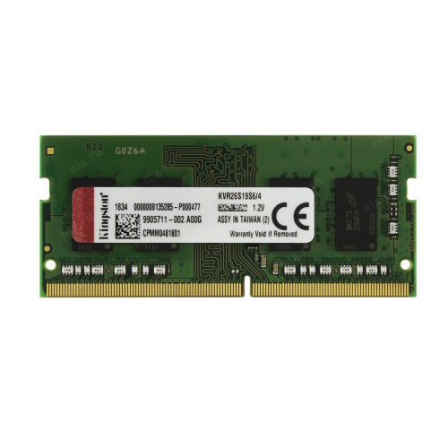 KINGSTON KVR26S19S6/4 4Gb 2666Mhz DDR4 Sodimm Notebook RAM, 1,2V