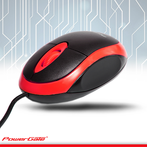 PowerGate E190-K USB Kablolu MOUSE (Kırmızı-Siyah)