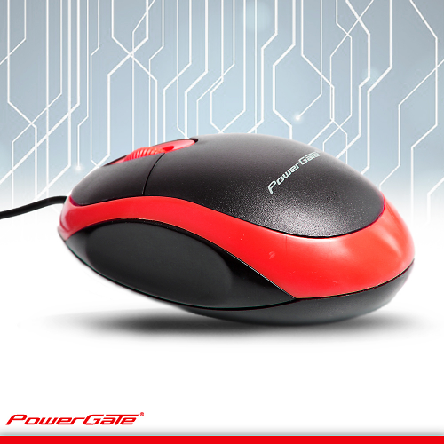 PowerGate E190-K USB Kablolu MOUSE (Kırmızı-Siyah)