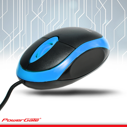 PowerGate E190-M USB Kablolu MOUSE (Mavi-Siyah)