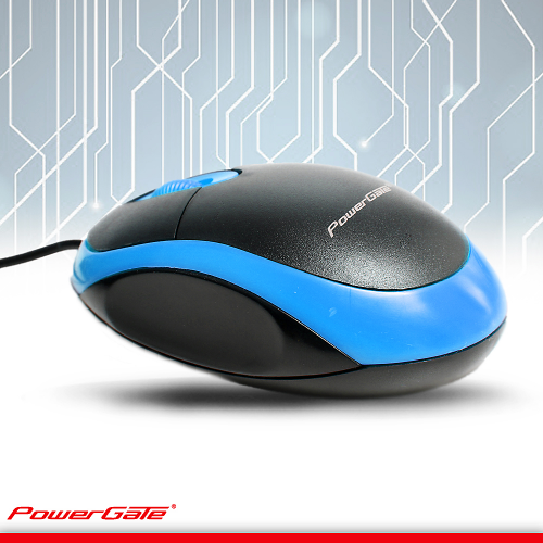 PowerGate E190-M USB Kablolu MOUSE (Mavi-Siyah)