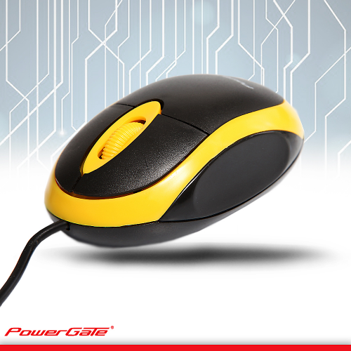 PowerGate E190-SR USB Kablolu MOUSE (Sarı-Siyah)