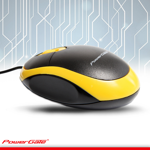 PowerGate E190-SR USB Kablolu MOUSE (Sarı-Siyah)