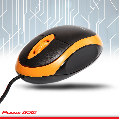 PowerGate E190-T USB Kablolu MOUSE (Turuncu-Siyah)