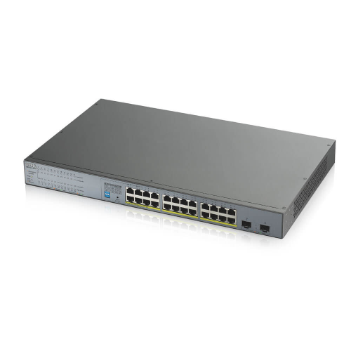 ZyXEL GS1300-26HP 24Port 24xPOE GigaBit 2xSFP Prot 250W Yönetilemez Switch