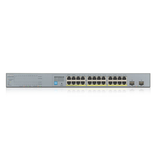 ZyXEL GS1300-26HP 24Port 24xPOE GigaBit 2xSFP Prot 250W Yönetilemez Switch