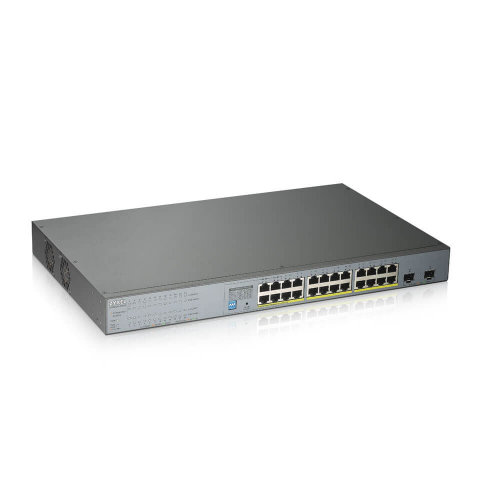 ZyXEL GS1300-26HP 24Port 24xPOE GigaBit 2xSFP Prot 250W Yönetilemez Switch