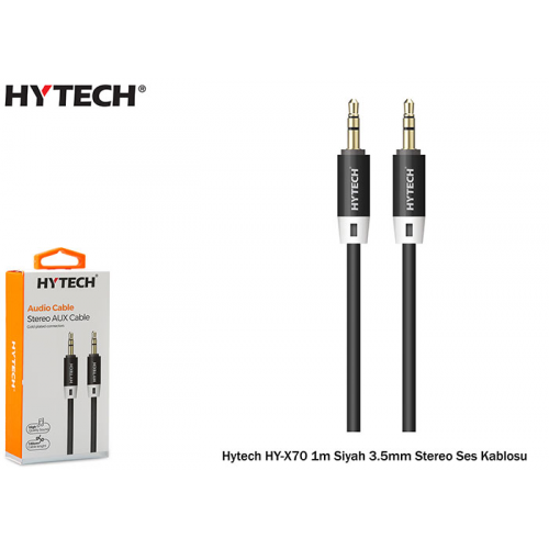 HYTECH HY-X70 1m Siyah 3.5mm Stereo Ses Kablosu