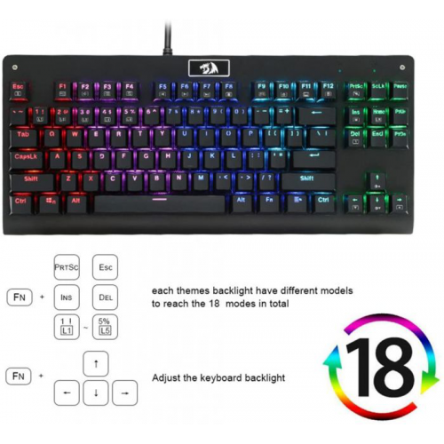 REDRAGON K568R DARK AVENGER Gaming KLAVYE. Rainbow , MECHANICAL, USB