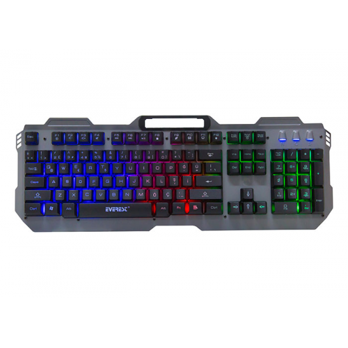 EVEREST KB-197 TITANIO Gaming Aydınlatmalı, Metal Yüzey, Usb Oyuncu Klavyesi