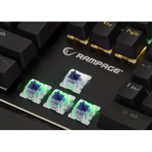 RAMPAGE KB-R91 Gaming KLAVYE. Rainbow Lighting, MECHANICAL, USB