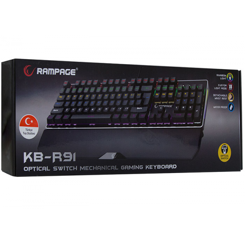 RAMPAGE KB-R91 Gaming KLAVYE. Rainbow Lighting, MECHANICAL, USB