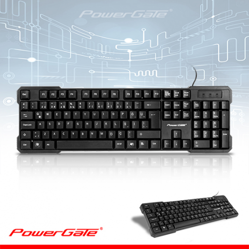 POWERGATE KB-X3 Türkçe Q KLAVYE USB (Siyah)