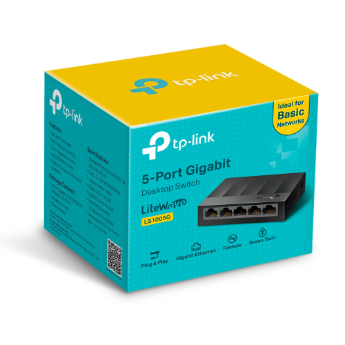 TP-LINK LS1005G 5 Port GigaBit Switch Green Tech.