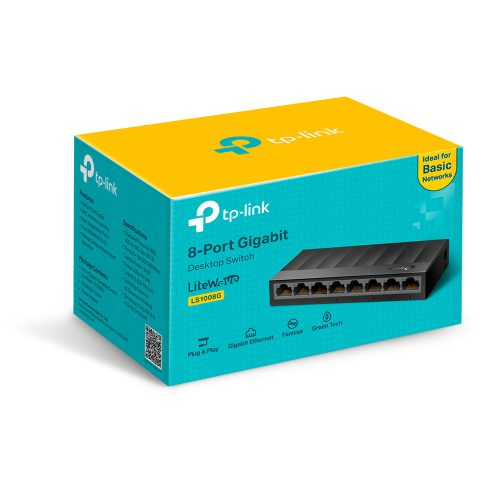 TP-LINK LS1008G 8 Port GigaBit Switch Green Tech.