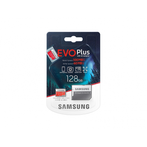 SAMSUNG MB-MC128HA/TR 128Gb EVO Plus CLASS10  Micro SD Kart (SD Adaptörlü)