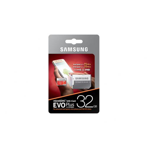 SAMSUNG MB-MC32GA/TR 32Gb EVO Plus CLASS10  Micro SD Kart (SD Adaptörlü)