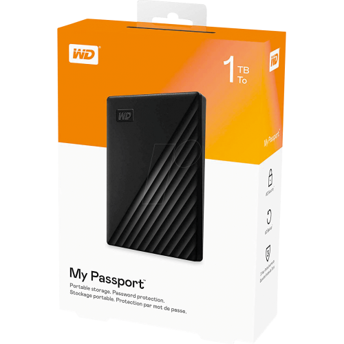 WD MyPassport 1TB 2,5’’ USB 3.0 Harici HDD WDBYVG0010BBK, Siyah