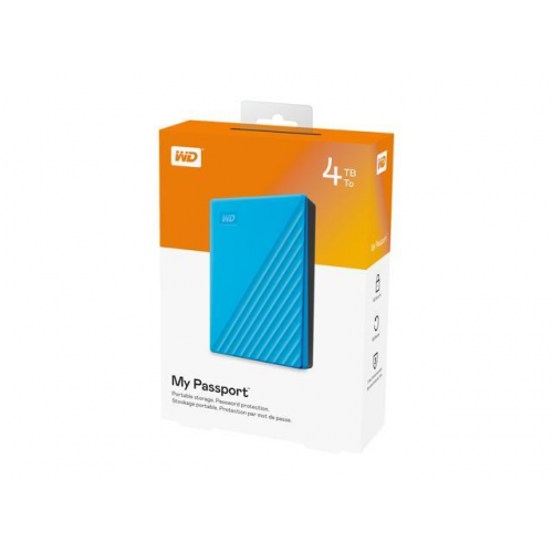 WD MyPassport 4TB 2,5’’ USB3.0 Harici HDD WDBPKJ0040BBL, Turkuaz