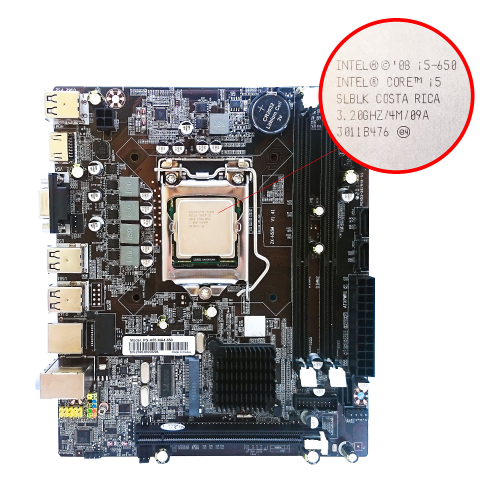 POWERGATE PG-H55-MA4-650 2xDDR3 HDMI,D-SUB, 6x USB 2,0, 1x PCI-Ex 16X, LGA1156 + Intel i5-650 CPU