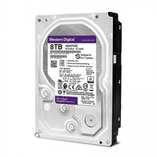 WD PURPLE WD81PURX 3,5’’ 8TB 128mb, 5400 Rpm 7/24 Güvenlik HDD