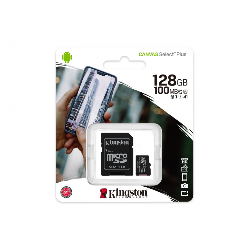 KINGSTON SDCS2/128GB CL10 100Mb/s MicroSD (SD Adaptörlü)