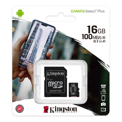 KINGSTON SDCS2/16GB CL10 100Mb/s MicroSD (SD Adaptörlü)