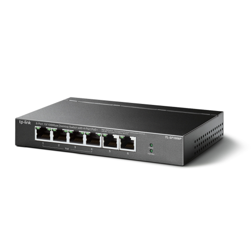 TP-LINK SF1006P 6 Port 10/100 4 Port Poe 67W Metal Kasa Switch