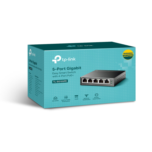 TP-LINK SG105PE  5 Port GigaBit 4 Port Poe 65W Easy Smart Metal Switch