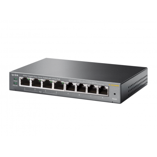 TP-LINK SG108PE 8 Port GigaBit 4 Port Poe 64W Easy  Smart Metal Kasa Switch