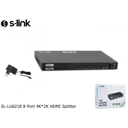 S-LINK SL-LU6218 8 Port 4K/2K HDMI Splitter