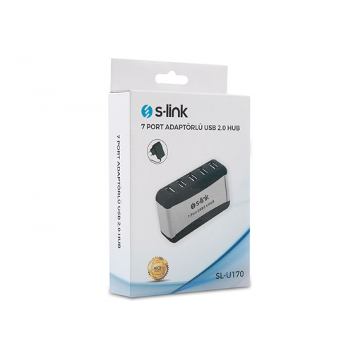 S-LINK SL-U170 7 PORT USB 2.0 HUB Adaptörlü