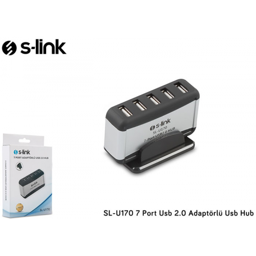 S-LINK SL-U170 7 PORT USB 2.0 HUB Adaptörlü