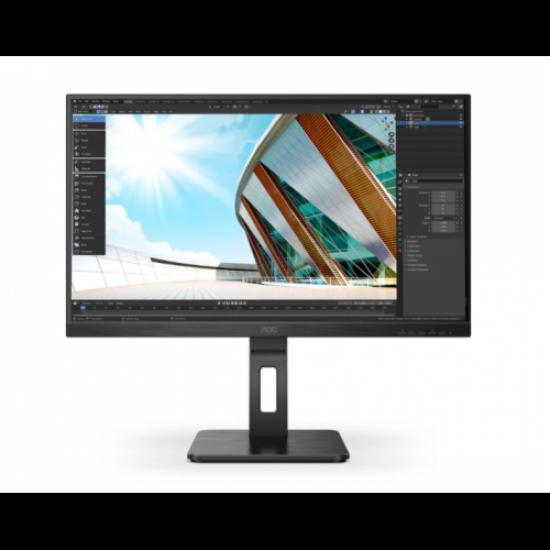 AOC 27P2Q 27’’ 4ms, 75Hz, Full HD, IPS Panel, Analog, DVI, HDMI, DP, USB, Pivot, Dahili Hoparlör Monitör