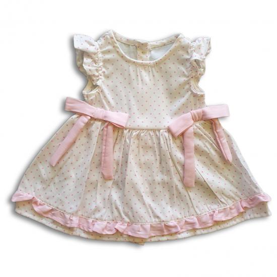 Kurdeleli Kız Bebek Elbise 6-9-12-18 Ay-Pembe