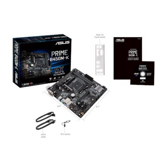 ASUS PRIME B450M-K DDR4 DVI D-SUB USB3,1 AM4