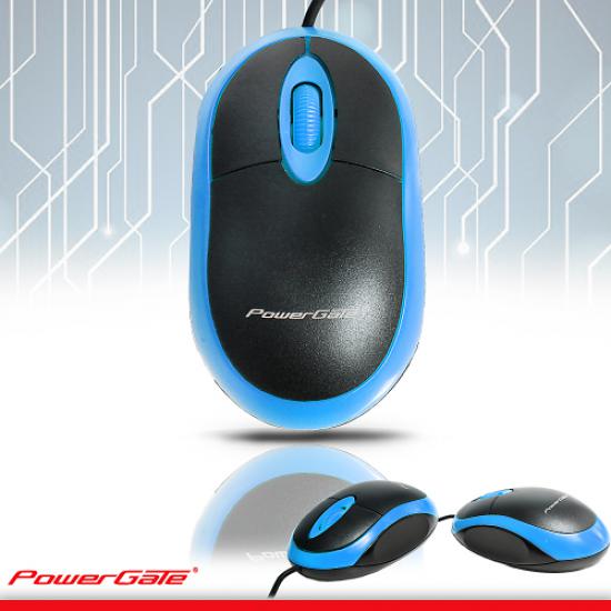 PowerGate E190-M USB Kablolu MOUSE (Mavi-Siyah)