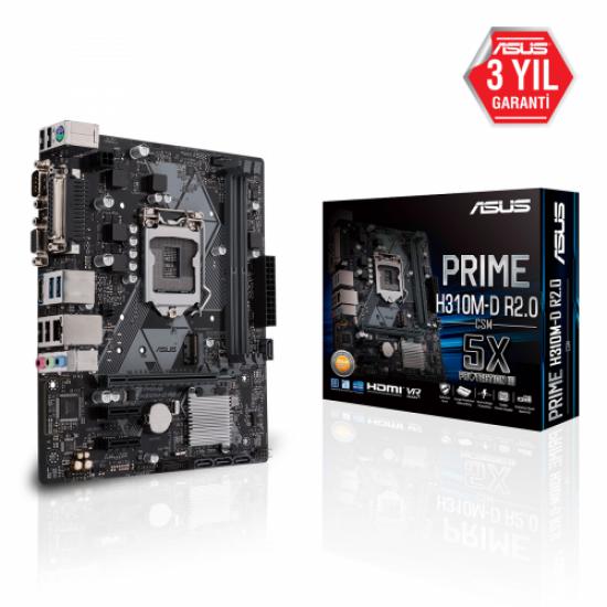 ASUS PRIME H310M-D R2,0 Seri,Paralel, LGA1151 8.Nesil