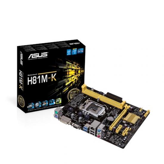 ASUS H81M-K DDR3 USB3,0 DVI D-SUB LGA1150 4.Nesil