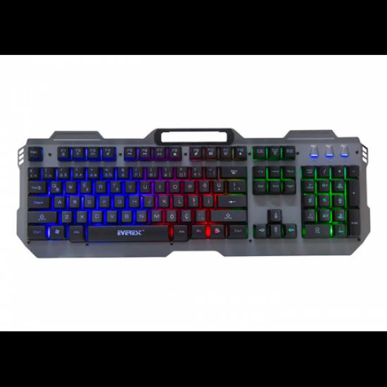 EVEREST KB-197 TITANIO Gaming Aydınlatmalı, Metal Yüzey, Usb Oyuncu Klavyesi