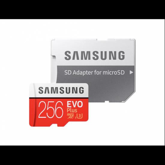 SAMSUNG MB-MC256GA/EU 256Gb EVO Plus CLASS10 100Mb/s Micro SD Kart (SD Adaptörlü)